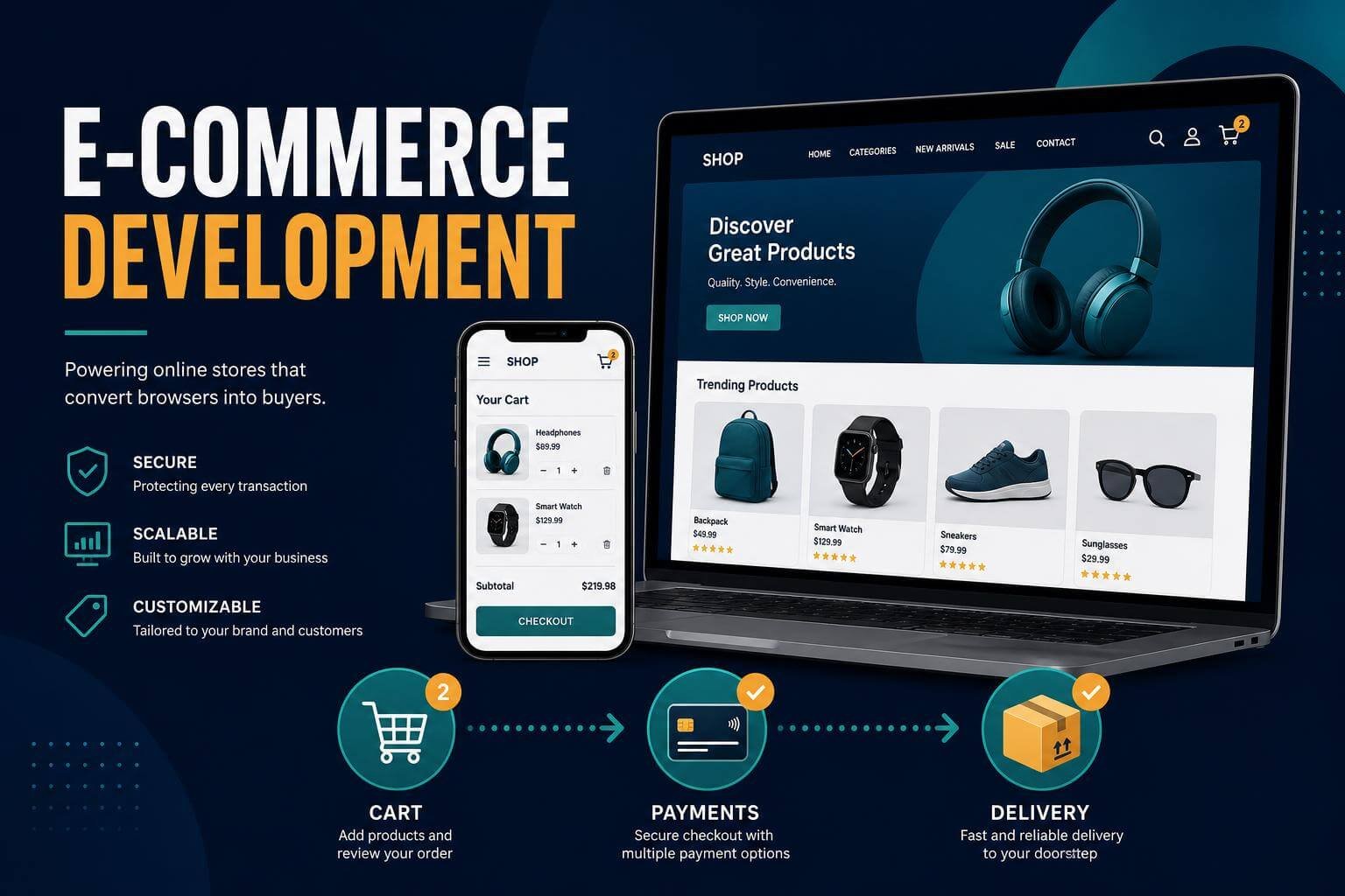 e-commerce store development and website development